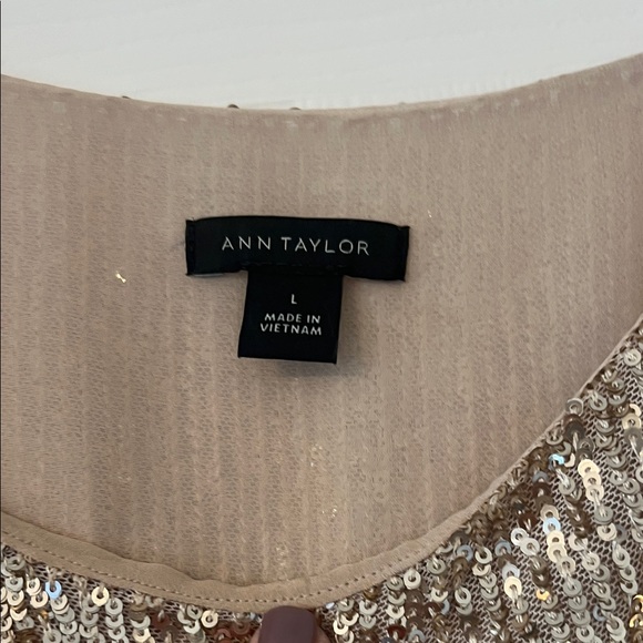 Ann Taylor Gold Sequin Blouse never worn size L - Picture 6 of 6